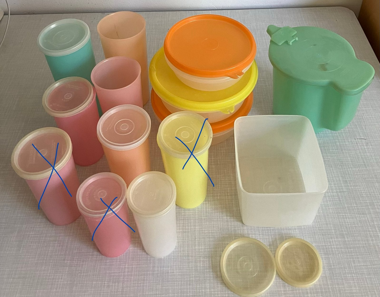 Tupperware origineel retro pastel divers, Dieren en Toebehoren, Ophalen of Verzenden, Gebruikt, Eten en Drinken
