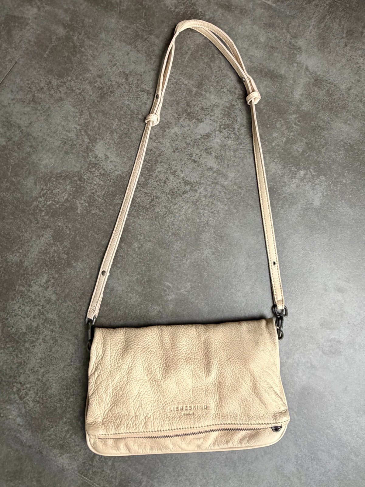 Liebeskind Damestas - Beige Leren Schoudertasje, Ophalen of Verzenden, Gebruikt, Beige, Schoudertasje