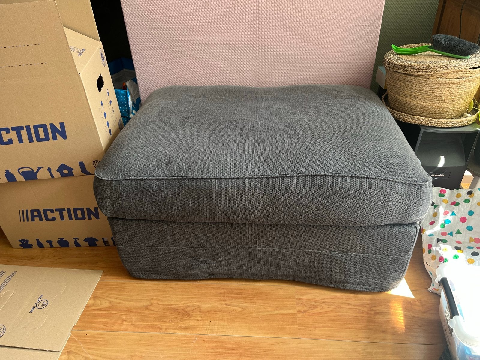 IKEA Gronlid poef - Antraciet - Zo goed als nieuw, Ophalen, 50 tot 75 cm, Zo goed als nieuw, 75 tot 100 cm