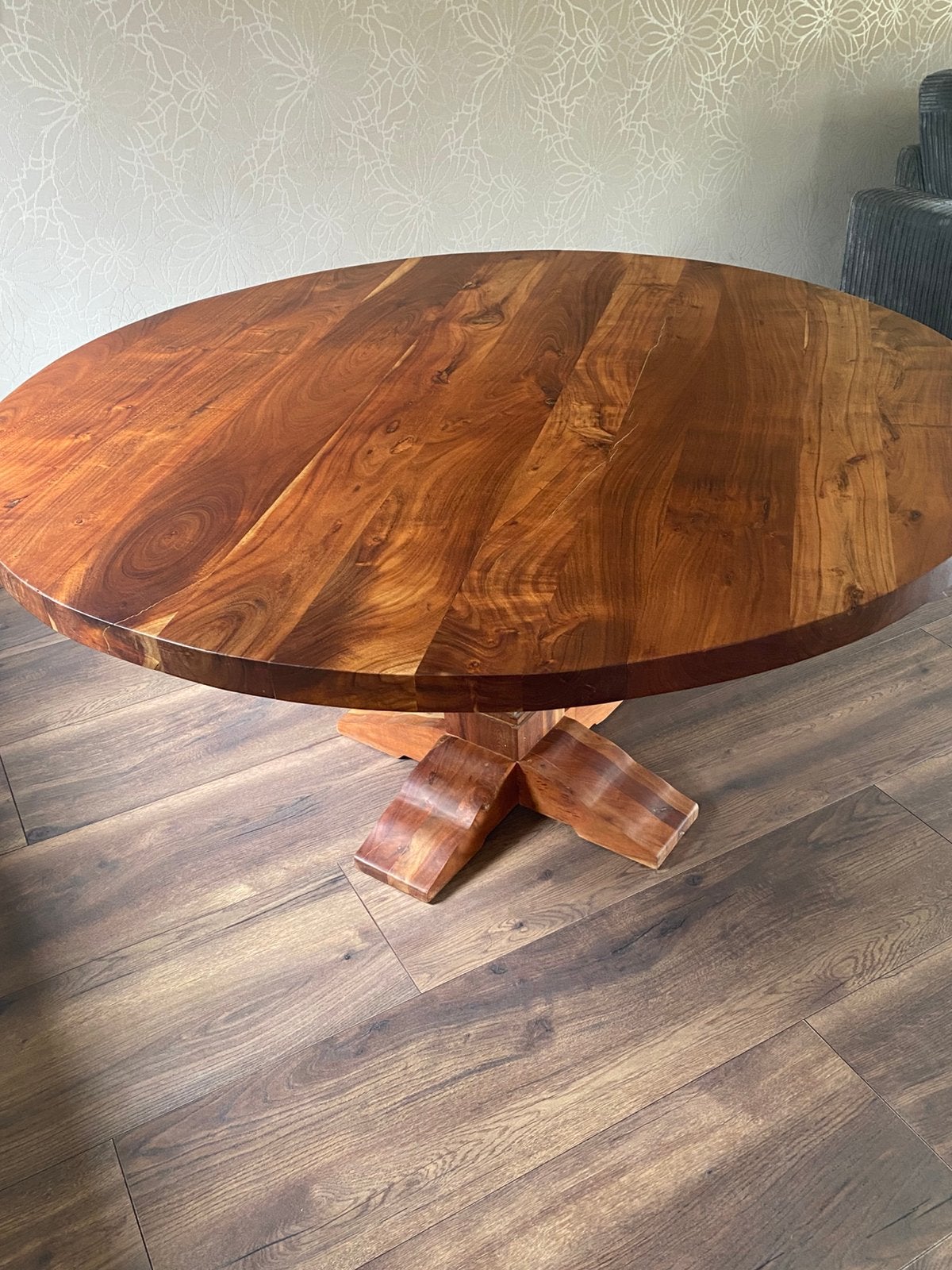 Massief houten kloostertafel IN PRIJS VERLAAGD, Huis en Inrichting, Tafels | Eettafels, Ophalen, 100 tot 150 cm, Rond, Zo goed als nieuw