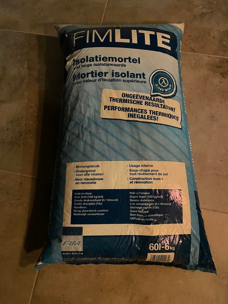 FIM LITE Isolatie mortel / 7 zakken, Overige materialen, Nieuw, 15 m² of meer, Ophalen