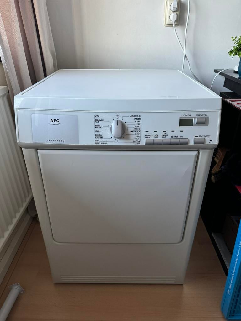 AEG Lavatherm 37850 Wasdroger - Goede staat, Ophalen, 6 tot 8 kg, Luchtafvoer, Anti-kreukfase
