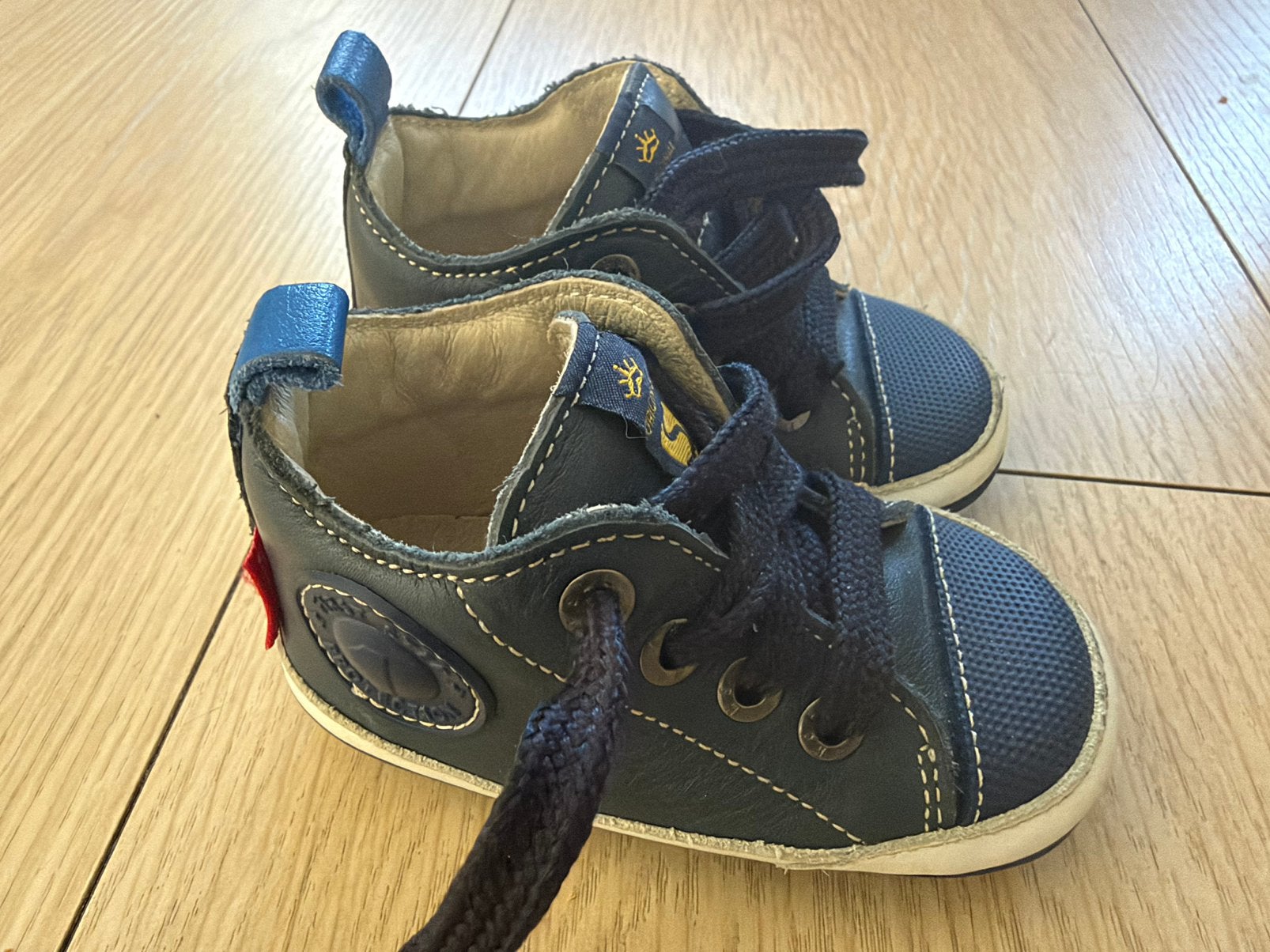 Shoesme Babyproof Leren Babyschoenen Maat 18 – Donkerblauw, Ophalen, Zo goed als nieuw, Meisje, Schoentjes