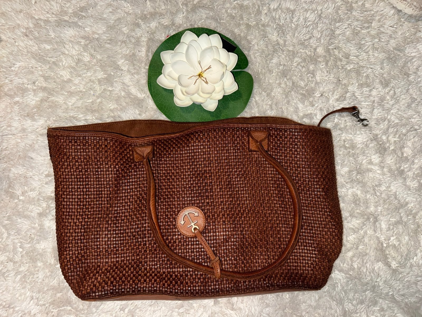 Harbour 2nd shopper/handtas bruin leer gevlochten, Ophalen of Verzenden, Gebruikt, Bruin, Shopper