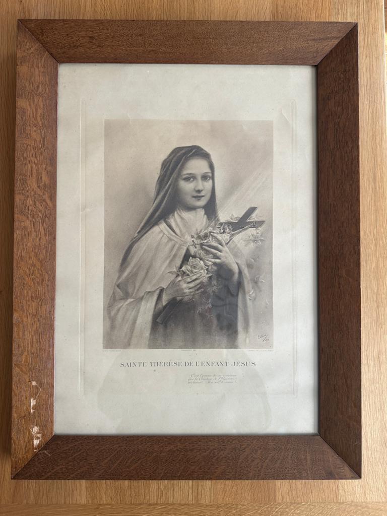 Religieuze prent (litho/gravure Heilige Theresia van Lisieux, Ophalen of Verzenden