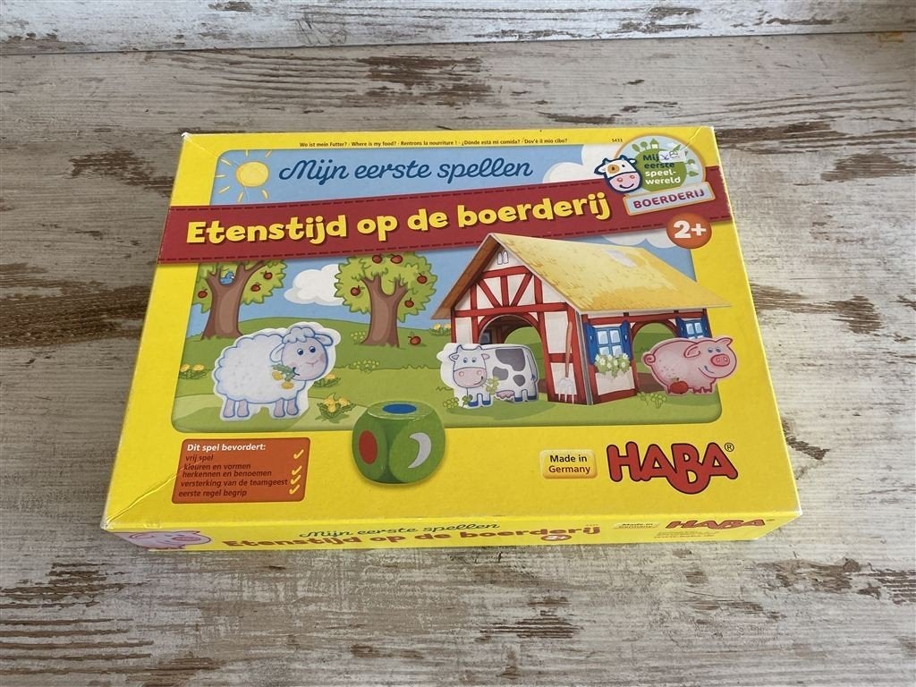 mijn eerste spellen etenstijd op de boederij HABA [s897], Hobby en Vrije tijd, Gezelschapsspellen | Bordspellen, Verzenden, Zo goed als nieuw