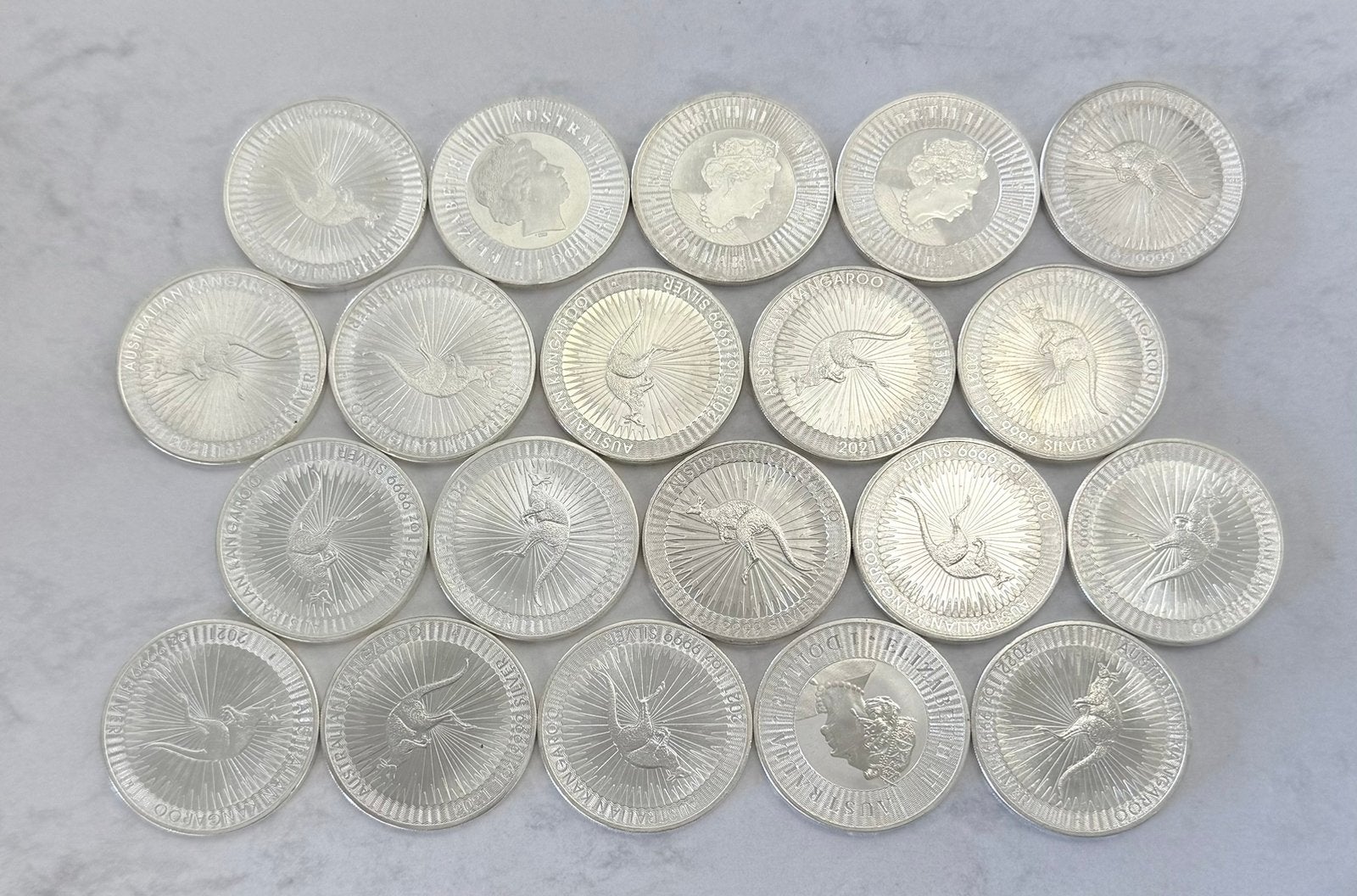 10x 1 oz Kangaroo - Perth Mint / 999 zilver, Ophalen of Verzenden, Zilver
