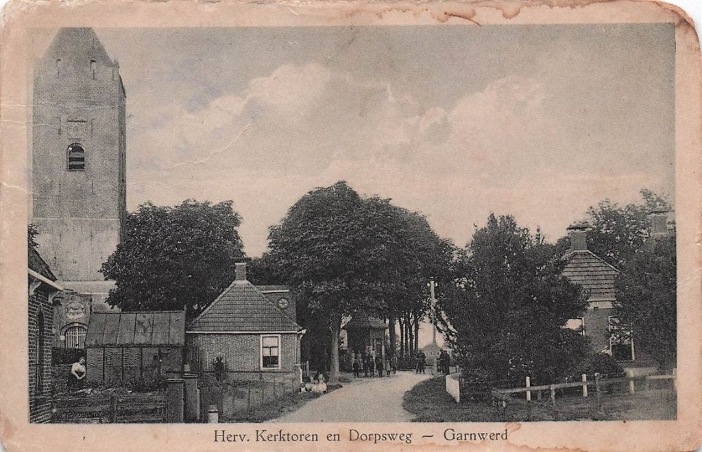 702-414-017 Herv Kerktoren En Dorpsweg Garnwerd, Verzenden, Voor 1920, Groningen