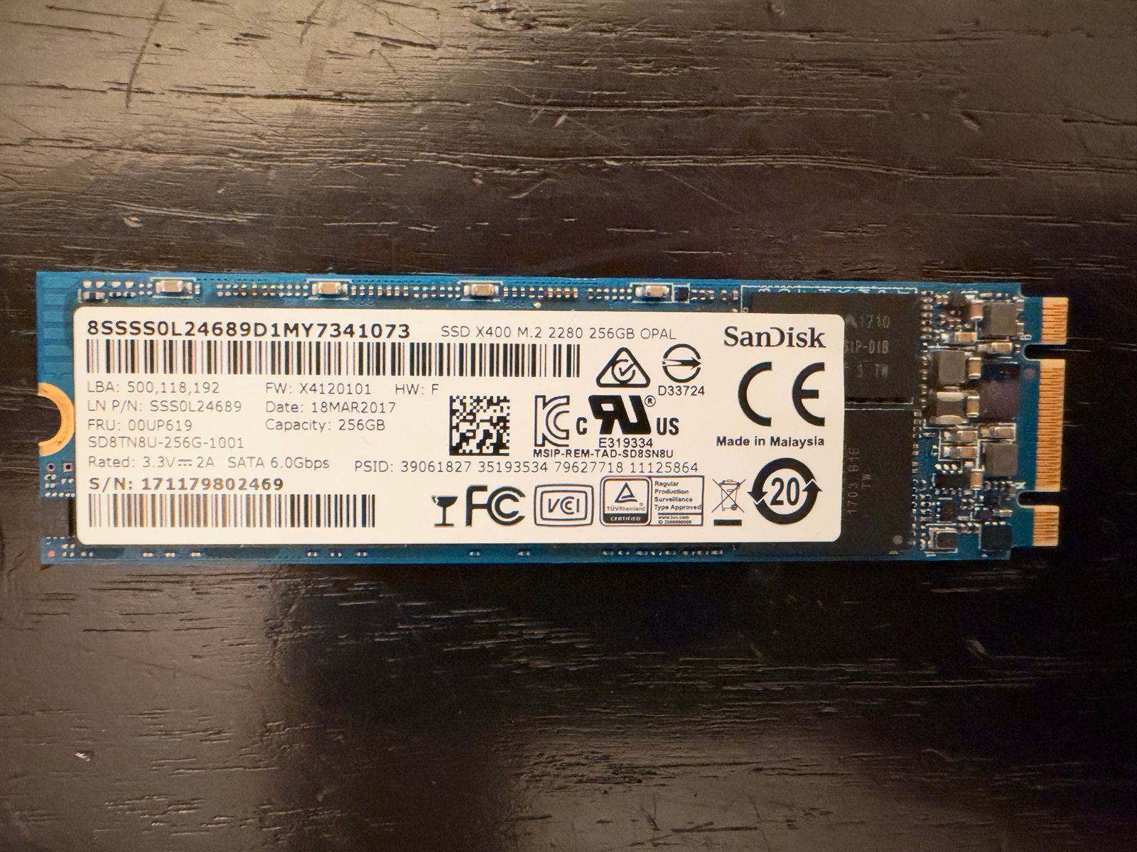 SanDisk X400 M.2 2280 256GB SSD, Intern, Gebruikt, Server, Sandisk