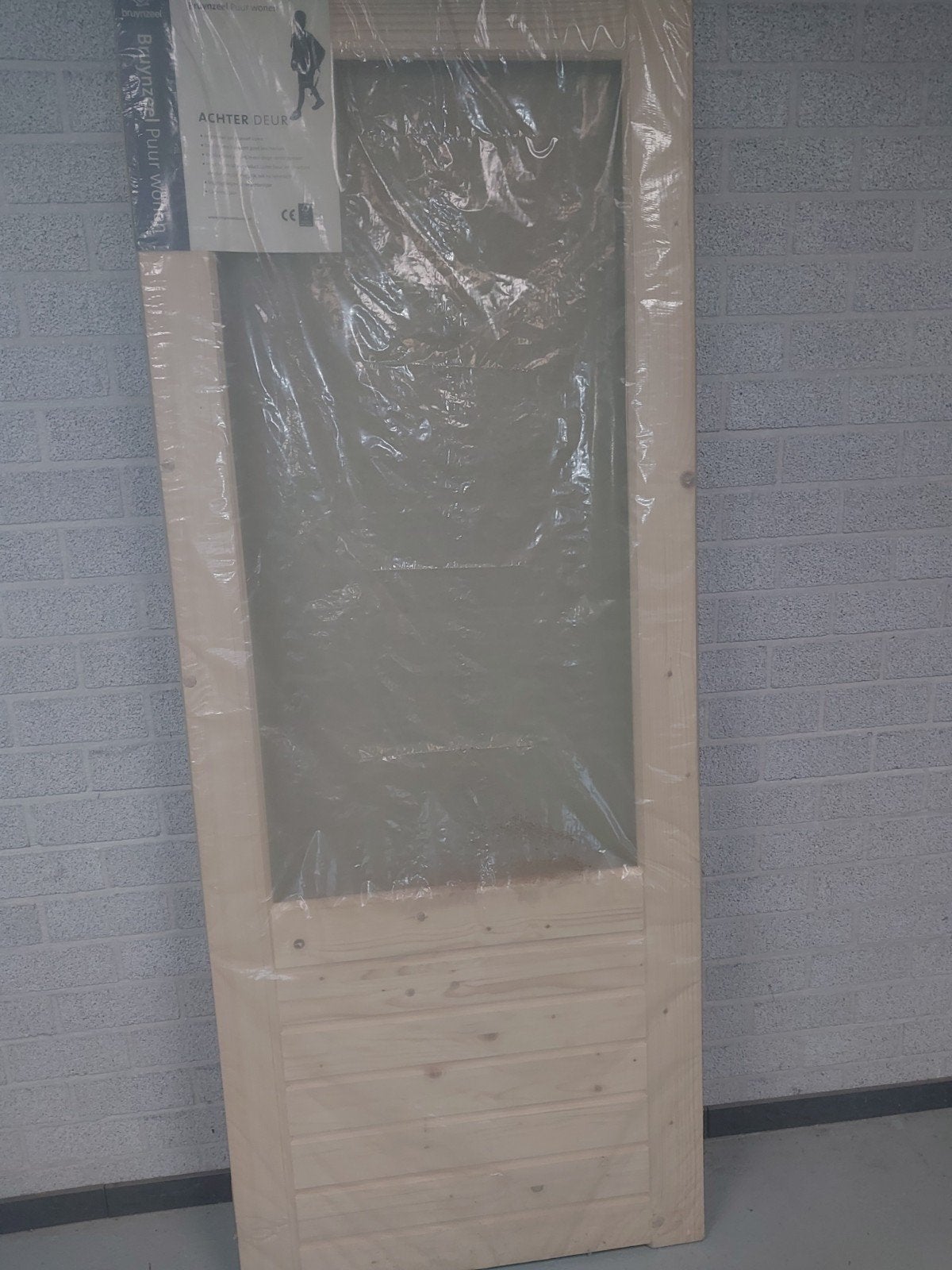 Vuren buitendeur, Ophalen, Nieuw, 200 tot 215 cm, Glas