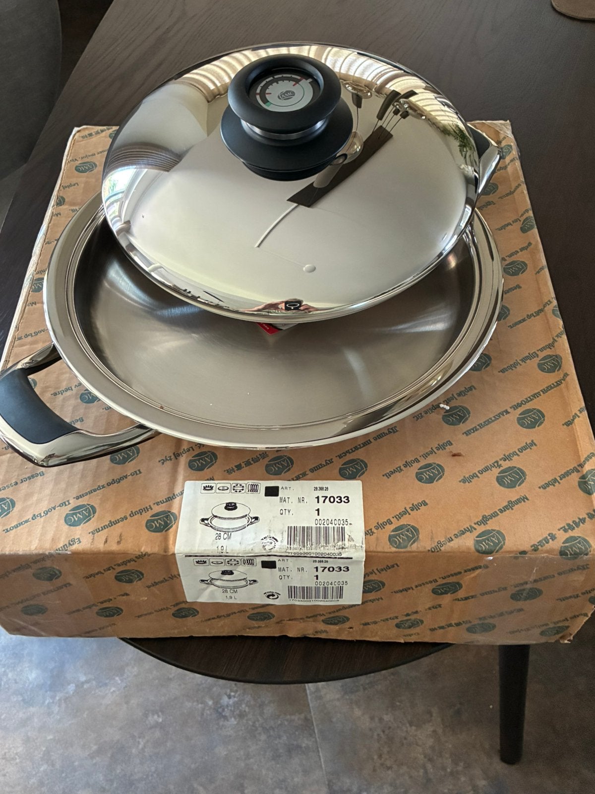 AMC platte gridde koekenpan 28 cm 1,9 liter nieuw in doos, Huis en Inrichting, Keuken | Potten en Pannen, Koekenpan, Nieuw, Ophalen of Verzenden