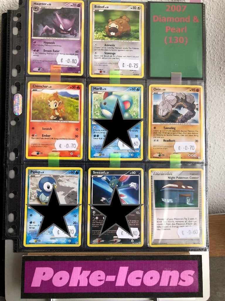 2007 D&P 130 Diamond & Pearl (Non-Holo's) Vintage, Hobby en Vrije tijd, Ophalen of Verzenden, Gebruikt, Meerdere kaarten