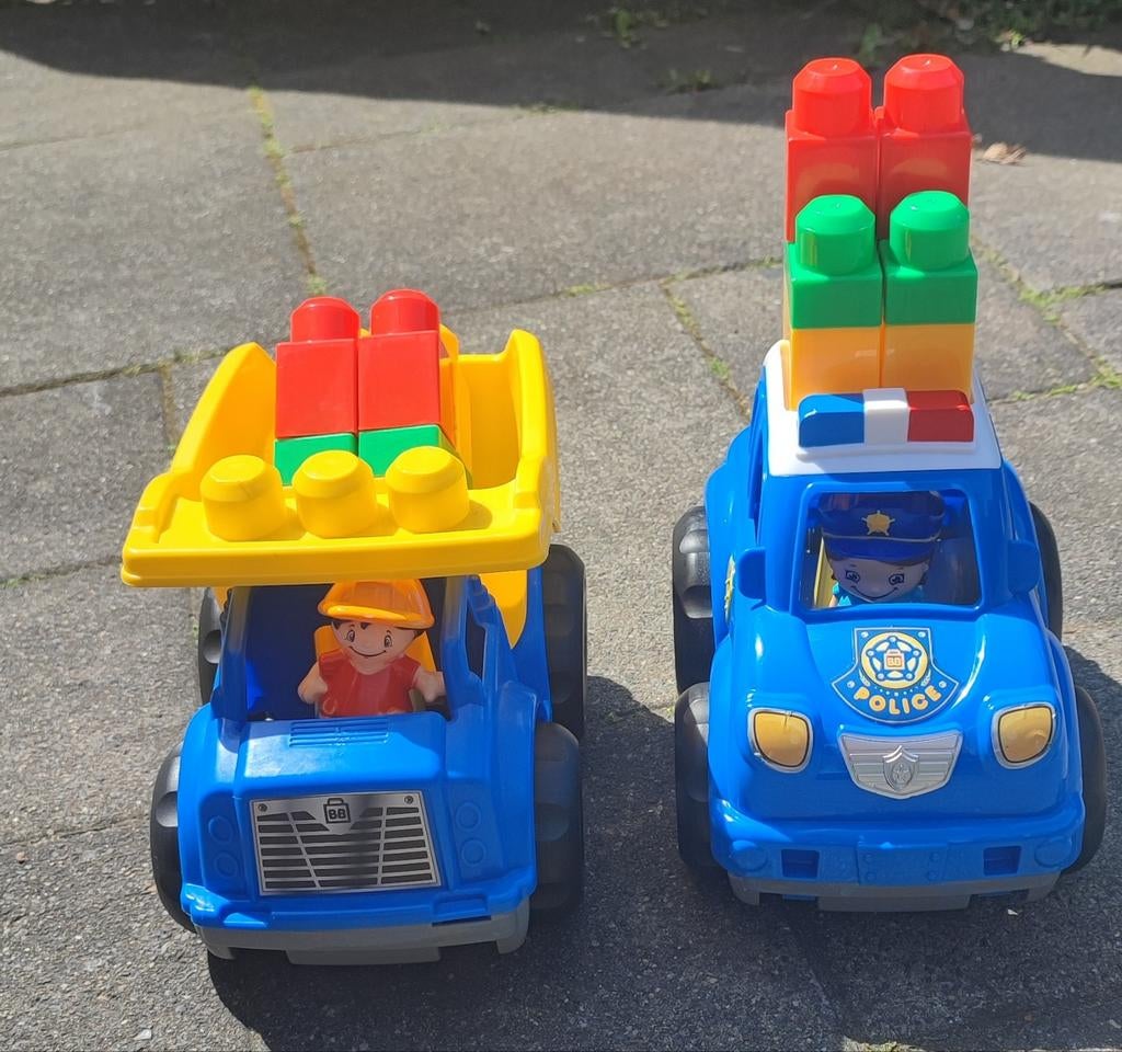 Mega Bloks Voertuigen: Politieauto & Kiepwagen met blokken, Kinderen en Baby's, Speelgoed | Speelgoedvoertuigen, Ophalen of Verzenden