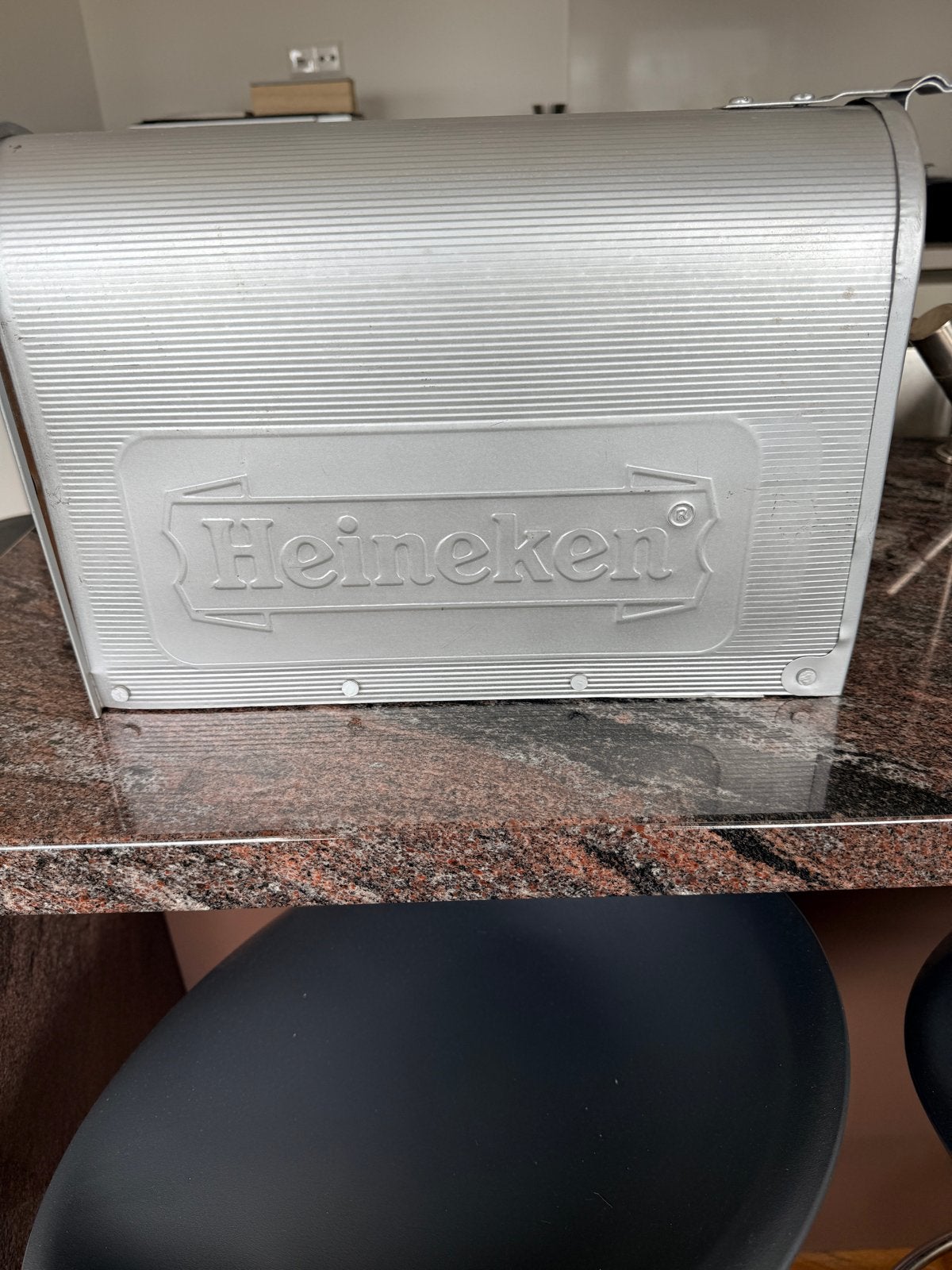 Heineken Brievenbus - Zilverkleurig, Ophalen of Verzenden, Gebruikt, Gebruiksvoorwerp