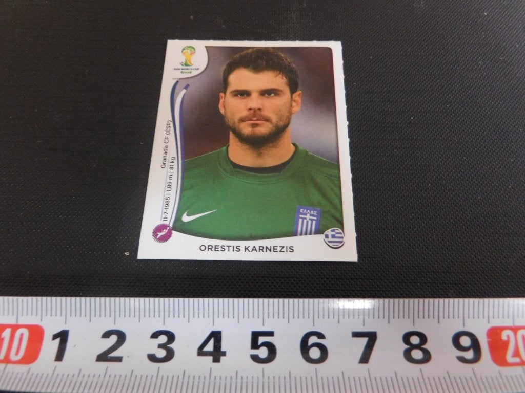 sticker panini voetbal WK 2014 #205 orestis karnezis, Ophalen of Verzenden, Zo goed als nieuw