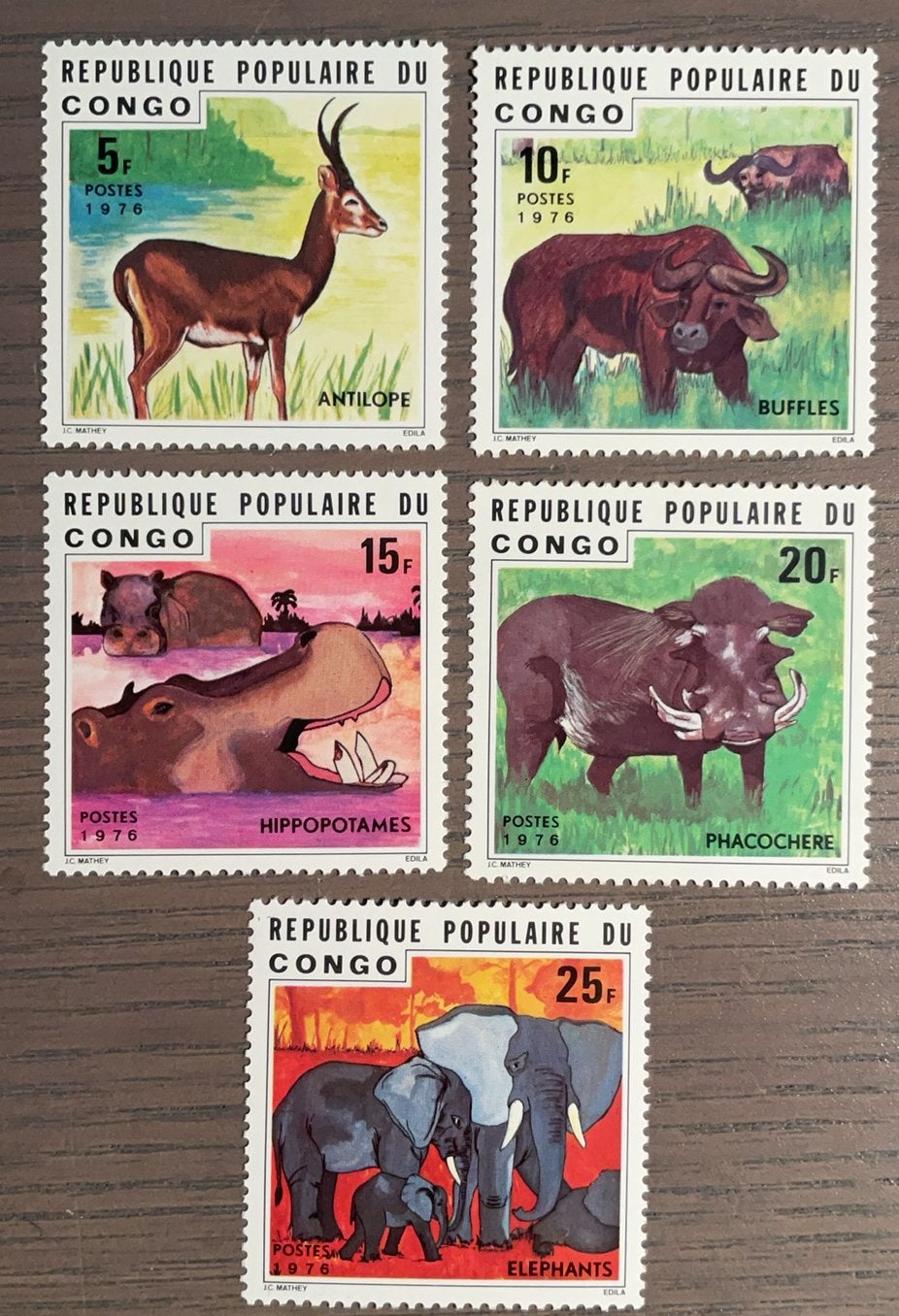 Congo Brazzaville - inheemse dieren, Ophalen of Verzenden, Overige landen, Postfris