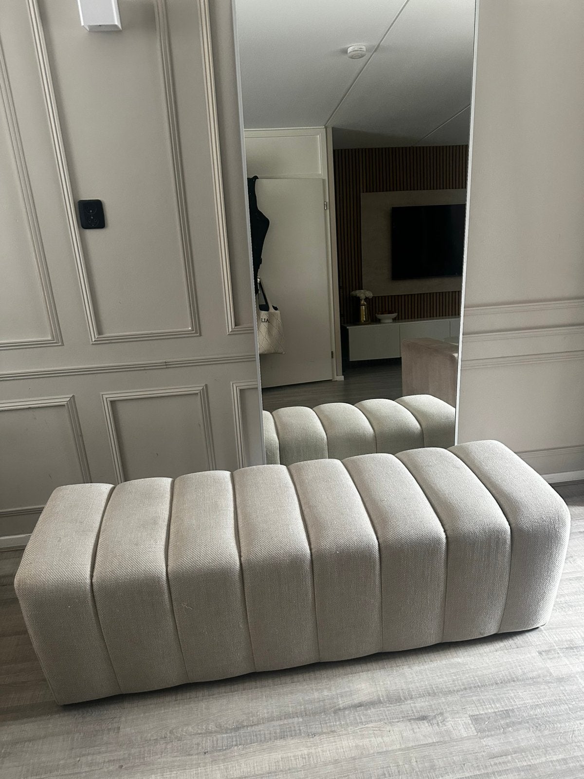 Karwei hocker/bankje – Beige – 160 x 50 cm, Ophalen, Zo goed als nieuw