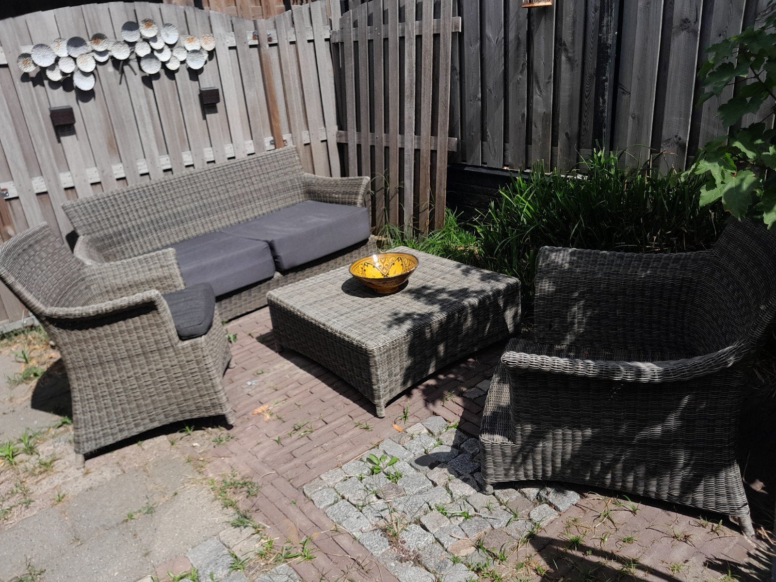 elegant grote tuinset in grijs, Tuin en Terras, Tuinsets en Loungesets, Ophalen, Gebruikt, 6 zitplaatsen, Bank