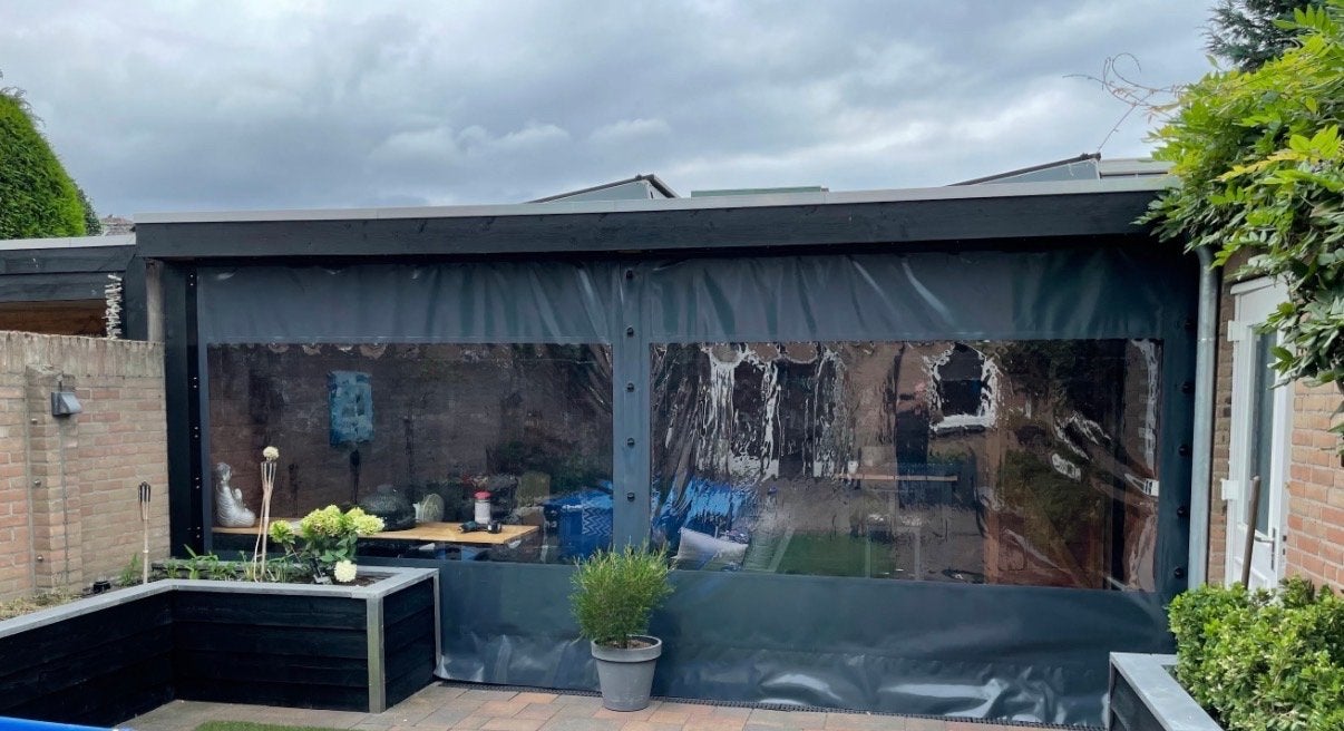 Schuifbare wanden overkapping, Ophalen, Overige typen, 450 cm of meer, Zo goed als nieuw
