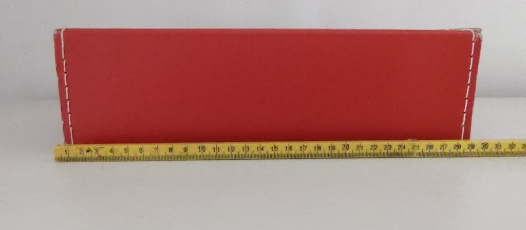 K729 VINTAGE jaren 60 kinder koffer van geperst karton rood, Overige materialen, Gebruikt, Onbekend, Minder dan 50 cm