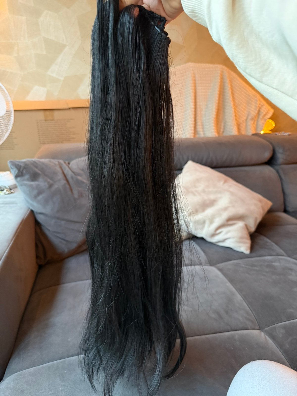 Microweft extensions 60cm, Ophalen, Zo goed als nieuw, Pruik of Haarverlenging