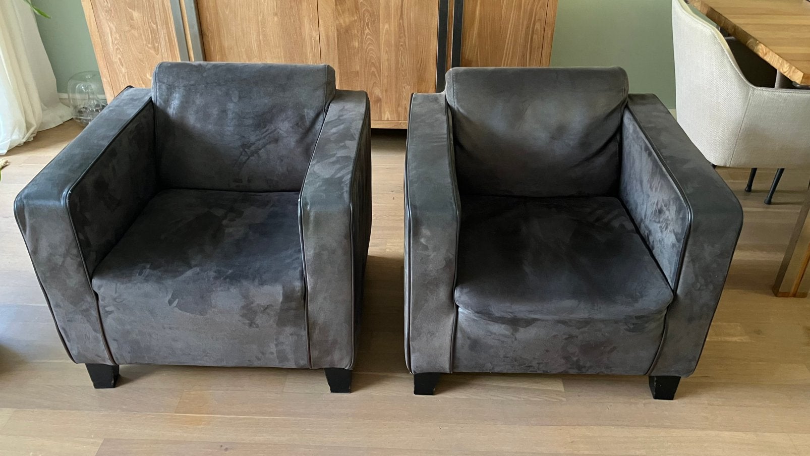 2 leren fauteuils, Huis en Inrichting, Ophalen, Gebruikt, 50 tot 75 cm, Leer