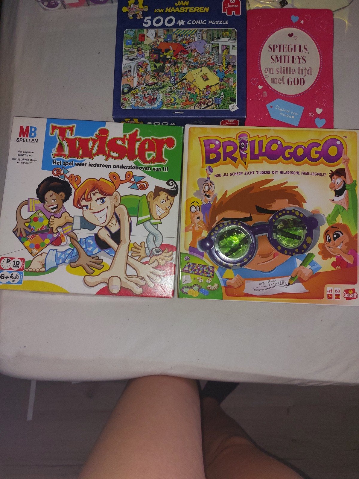 Bordspellen en Puzzel: Twister, BrilloGogo,Jan van Haasteren, Vijf spelers of meer, Ophalen, Gebruikt, MB Spellen, Goliath, Jumbo
