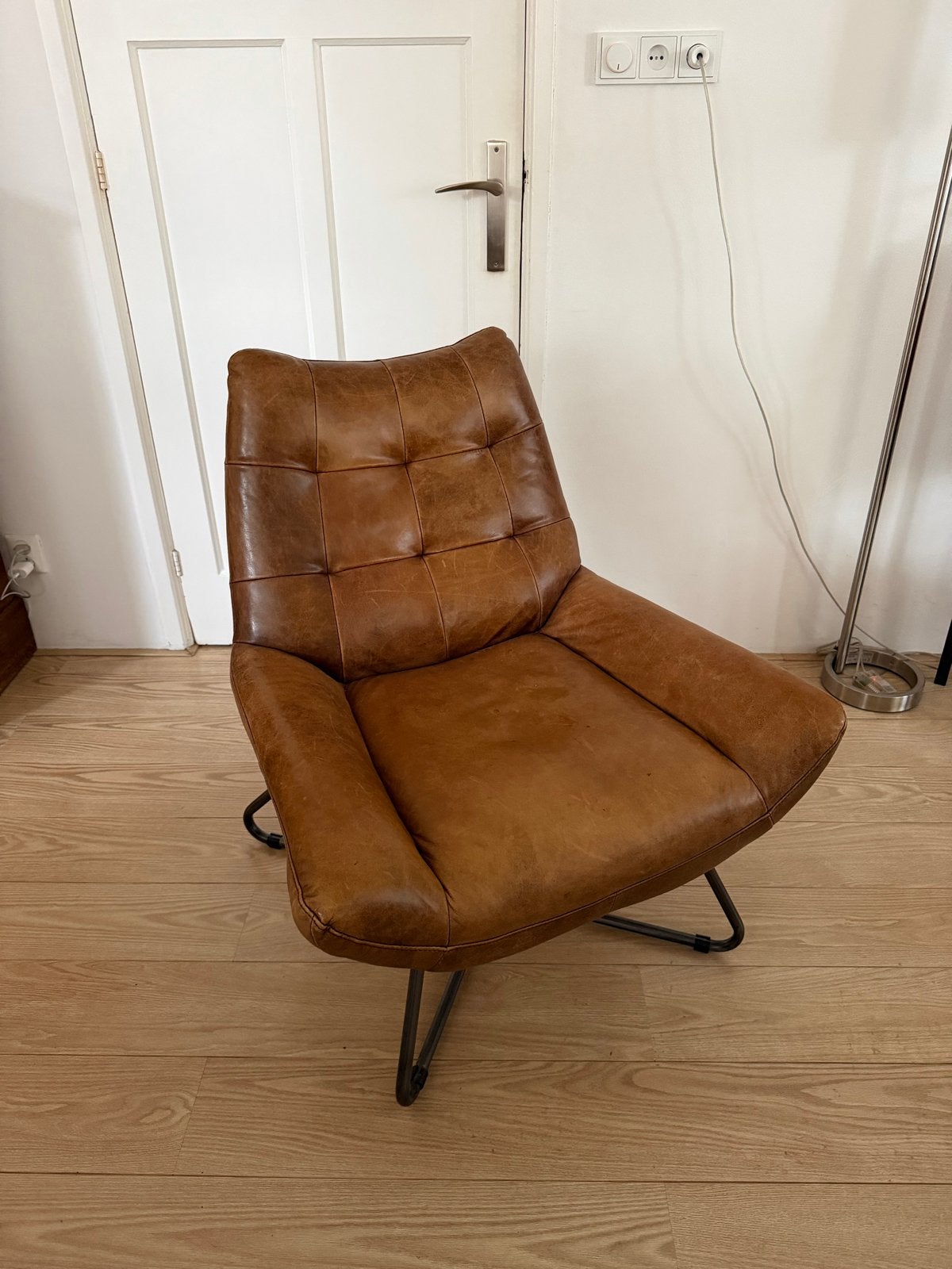 Leren fauteuil - Zo goed als nieuw, Bruin, Leer, Ophalen of Verzenden, Zo goed als nieuw
