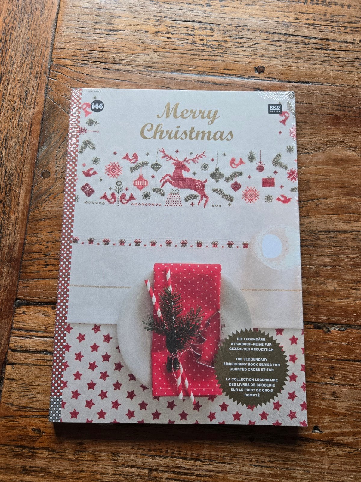 Rico Design Merry Christmas Borduurboek Kruissteek, Hobby en Vrije tijd, Ophalen of Verzenden, Nieuw, Handborduren, Patroon
