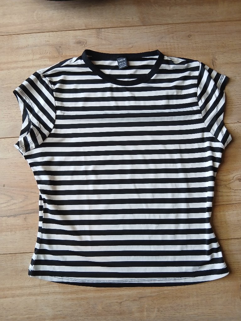 Zwart wit gestreept shirt maat 40, Maat 38/40 (M), Wit, Ophalen of Verzenden, Zo goed als nieuw