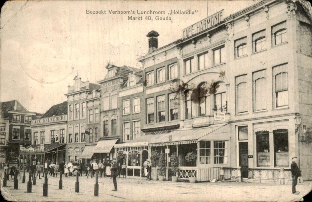 Gouda - Lunchroom - Markt 40, Ophalen of Verzenden, Voor 1920, Gelopen, Zuid-Holland