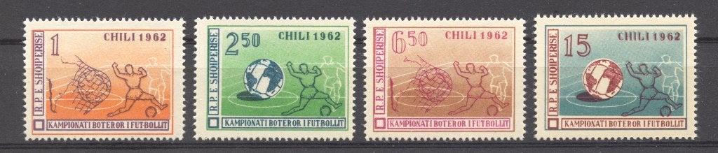 Albanië, 1962, WK Voetbal, getand, postfris, Michel 673-676, Ophalen of Verzenden, Overige landen, Postfris