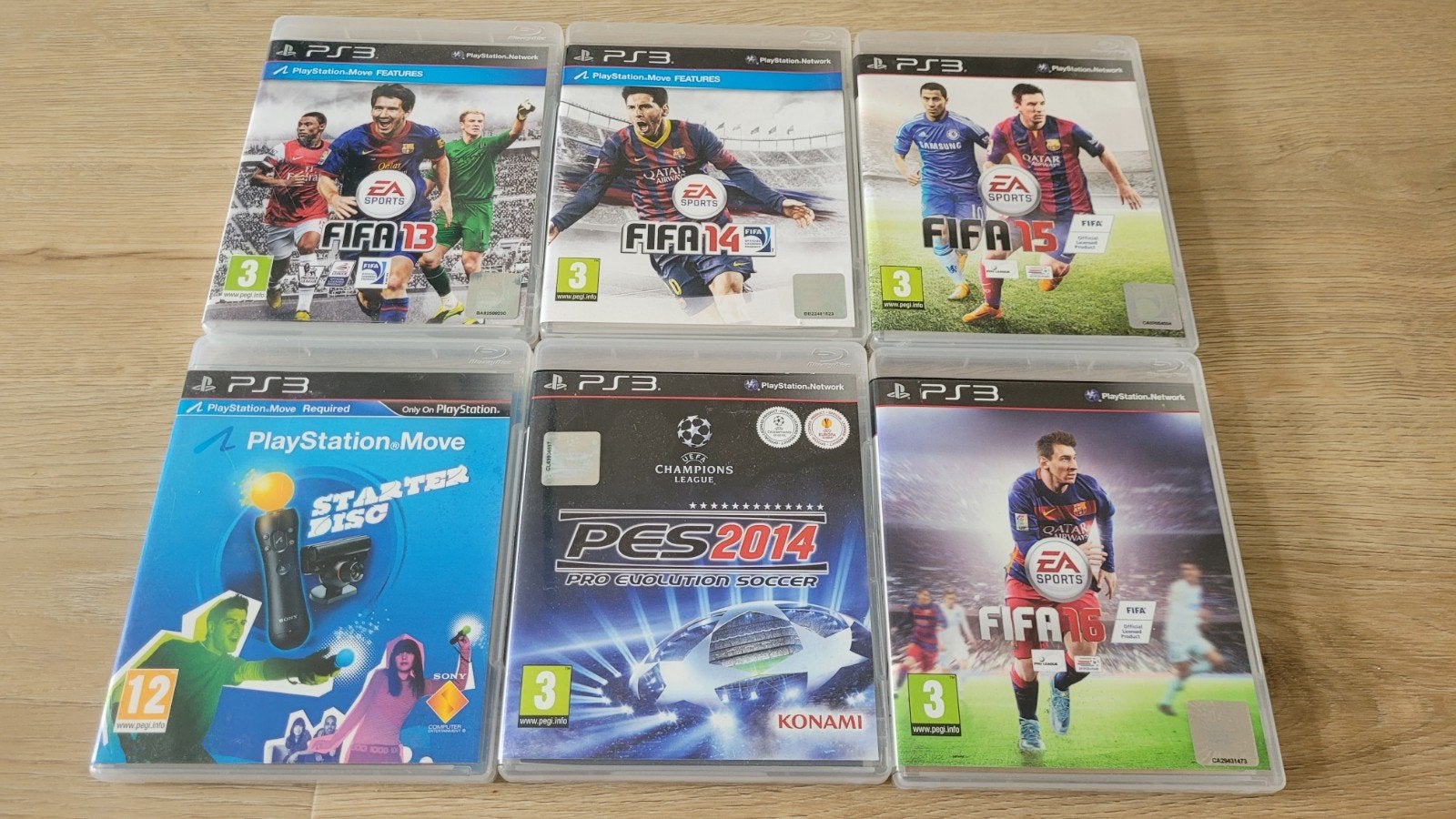 PS3 Games: FIFA 13, FIFA 14, FIFA 15, PES 2014, Move Starter, Ophalen, Gebruikt, Eén computer, Sport