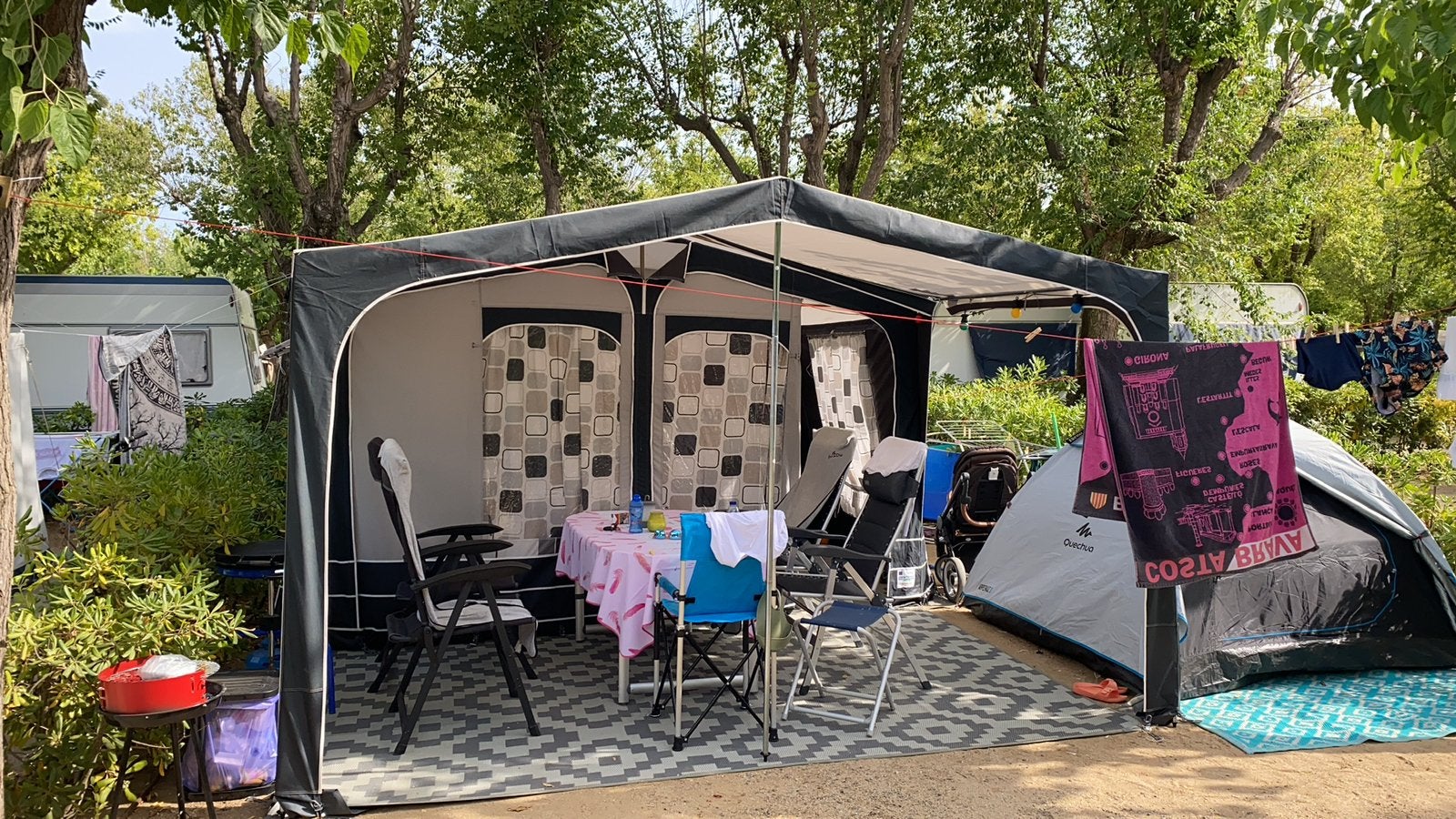 Goldcamp voortent 270 maat 6 met luifel, Ophalen, Gebruikt, Ten Cate All Season 200g/m2