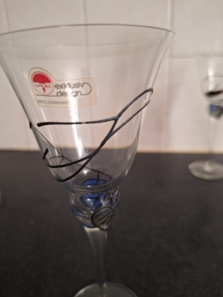 Vintage glazem(5) met kaaraf, Ophalen
