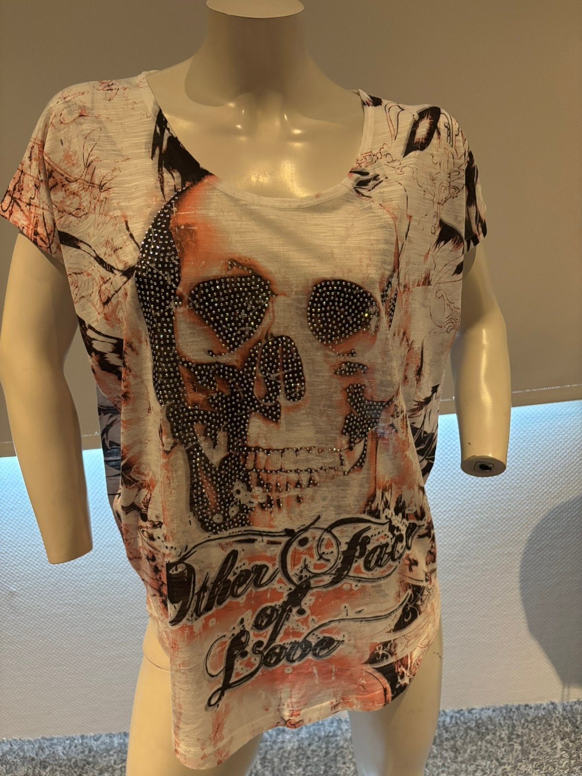 Missy shirt met steentjes maat s/m, ., Wit, Ophalen of Verzenden, Zo goed als nieuw