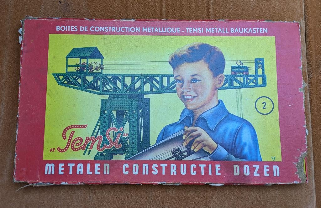 4 Temsi Meccano constructie dozen, Antiek en Kunst, Antiek | Speelgoed, Ophalen of Verzenden