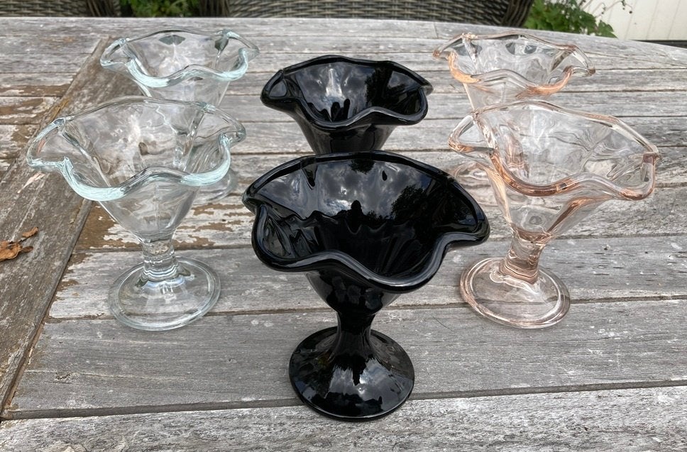 IJSCOUPE GLAZEN 6 STUKS 3 KLEUREN, Ophalen, Glas of Glazen, Overige stijlen, Glas