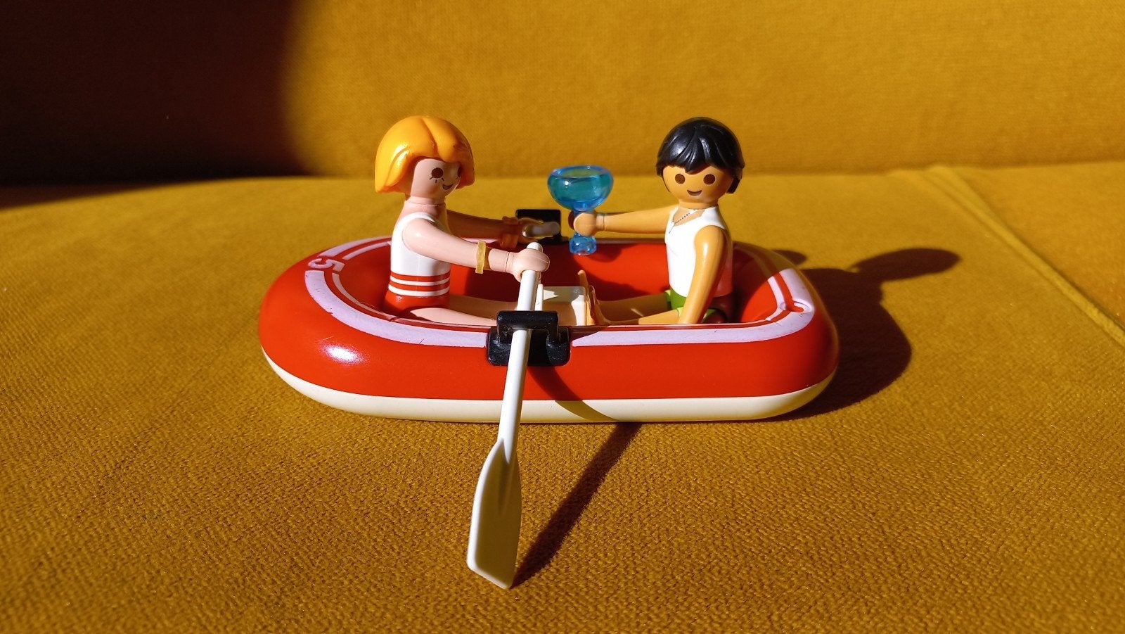 Playmobil stel in roeiboot, Ophalen of Verzenden, Gebruikt