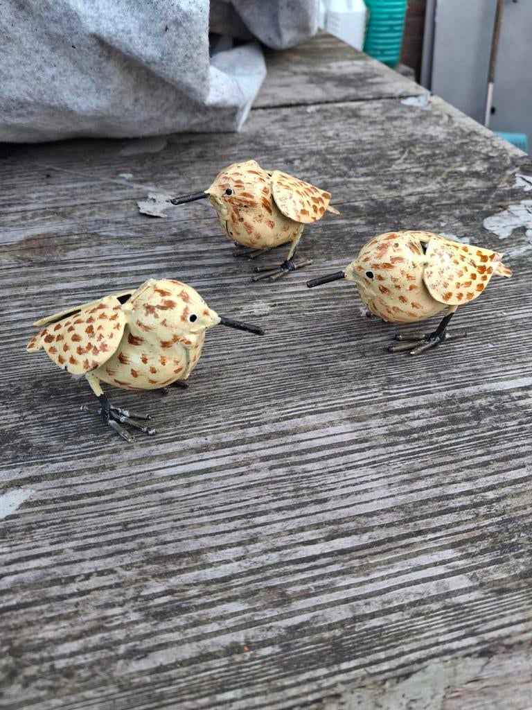 3 Spreeuwen van Gerecycled Staal - Mooi Gekleurd, Ophalen of Verzenden