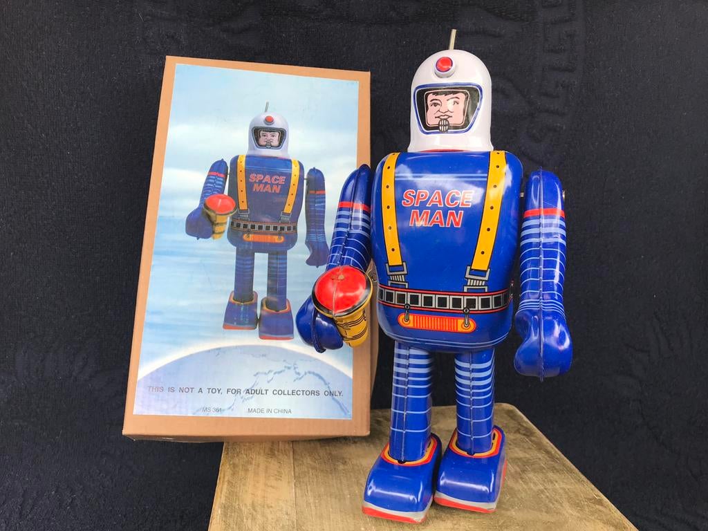 Space man robot van blik in de originele doos met inserts, Ophalen of Verzenden, Nieuw