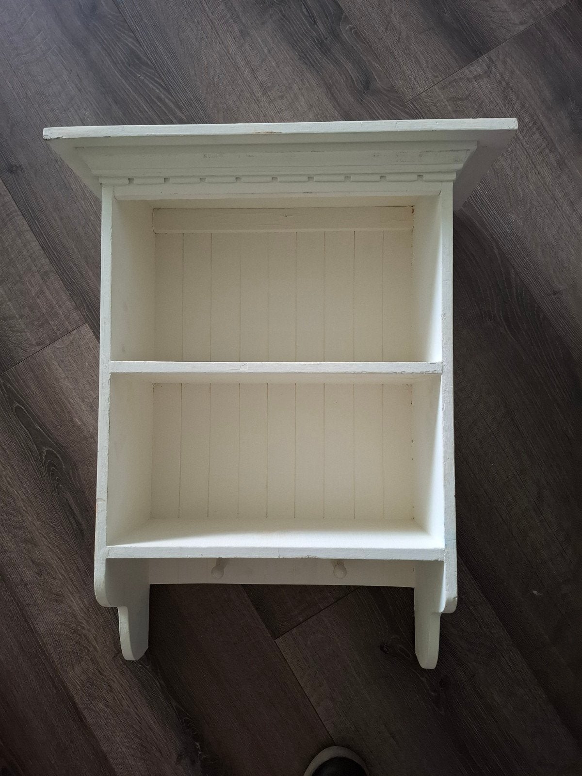 Brocante wit houten wandkastje, Ophalen, Gebruikt