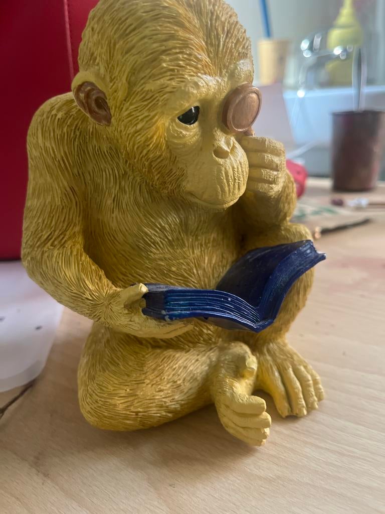 Boekenstand Chimpanzee kunst, Huis en Inrichting, Woonaccessoires | Overige, Ophalen of Verzenden, Zo goed als nieuw, Goud, Scandinavisch