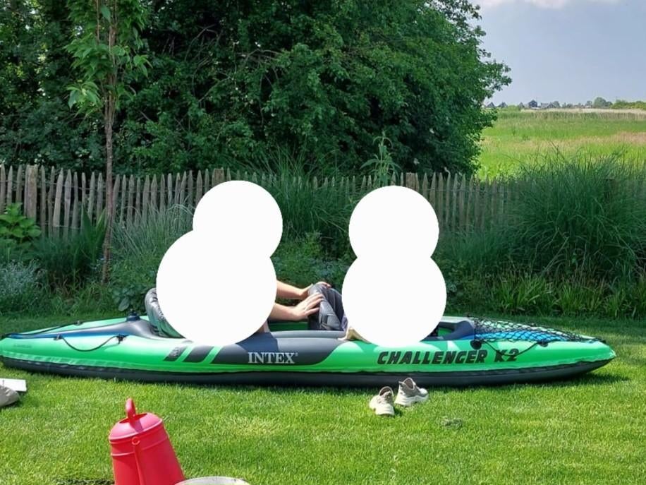 Intex Challenger K2 kano groen 2persoons, Watersport en Boten, Kano's, Zo goed als nieuw, Overige typen, Twee personen, Ophalen