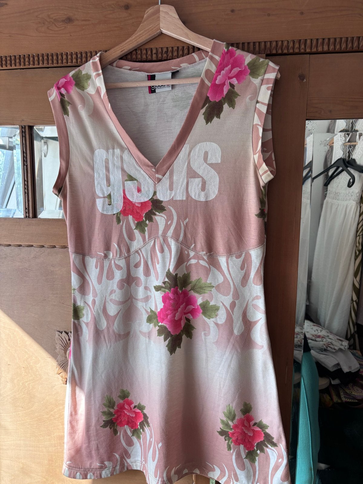 Gsus Industries jurk met bloemenprint, Maat 42/44 (L), Ophalen of Verzenden, Roze, Gedragen