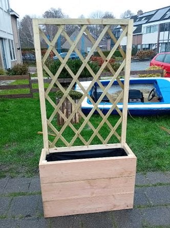 plantenbak met klimplantenrek, Tuin en Terras, Bloembakken en Plantenbakken, 100 cm of meer, Nieuw, Ophalen of Verzenden, 60 cm of meer
