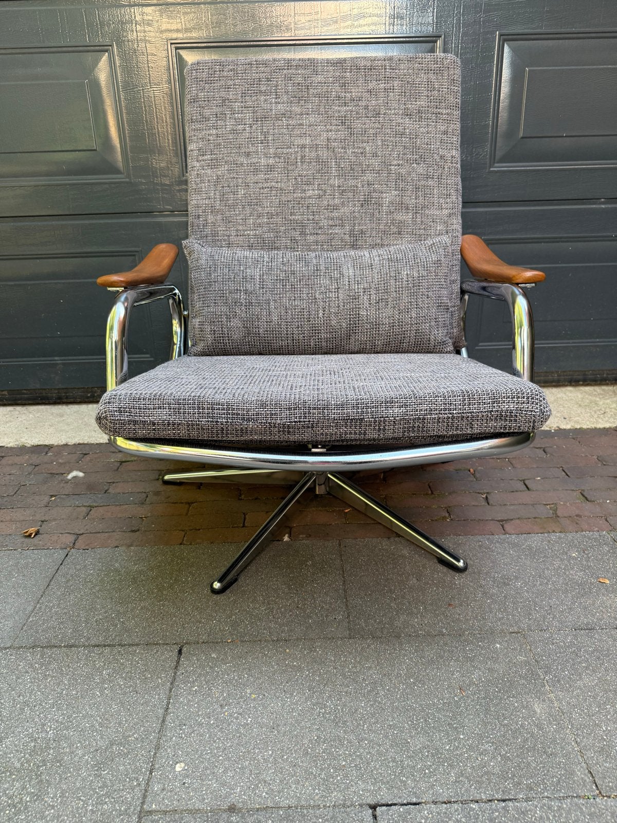 Jaren '70 Relaxstoel met Nieuwe Bekleding, Ophalen of Verzenden, Zo goed als nieuw, Gijpsvintage, Metaal