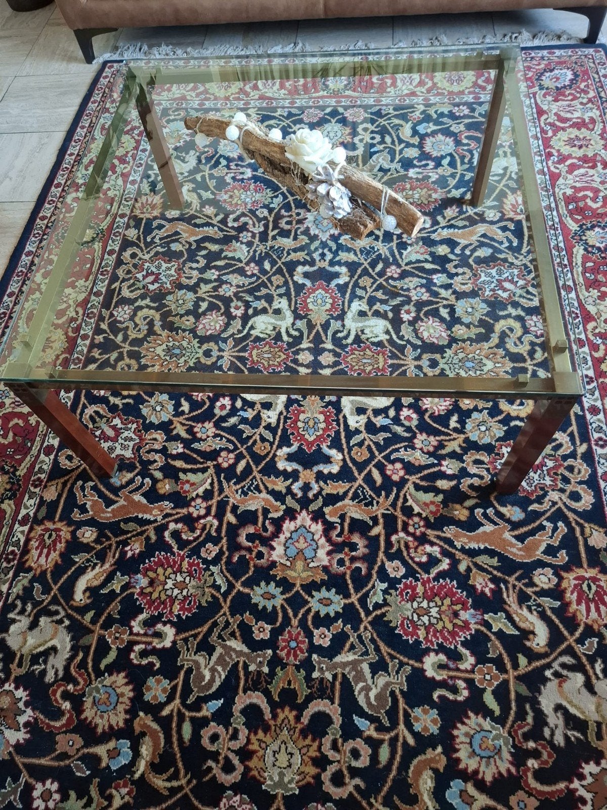 Mooie glazen salontafel met lichte gebruikssporen, Ophalen, Gebruikt, 100 tot 150 cm, 50 tot 100 cm