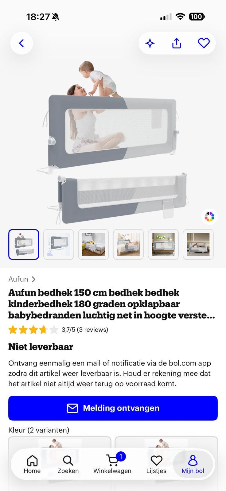 Kinderbedhek niuew in doos, Kinderen en Baby's, Ophalen, 100 tot 115 cm, Zo goed als nieuw, Klemhekje