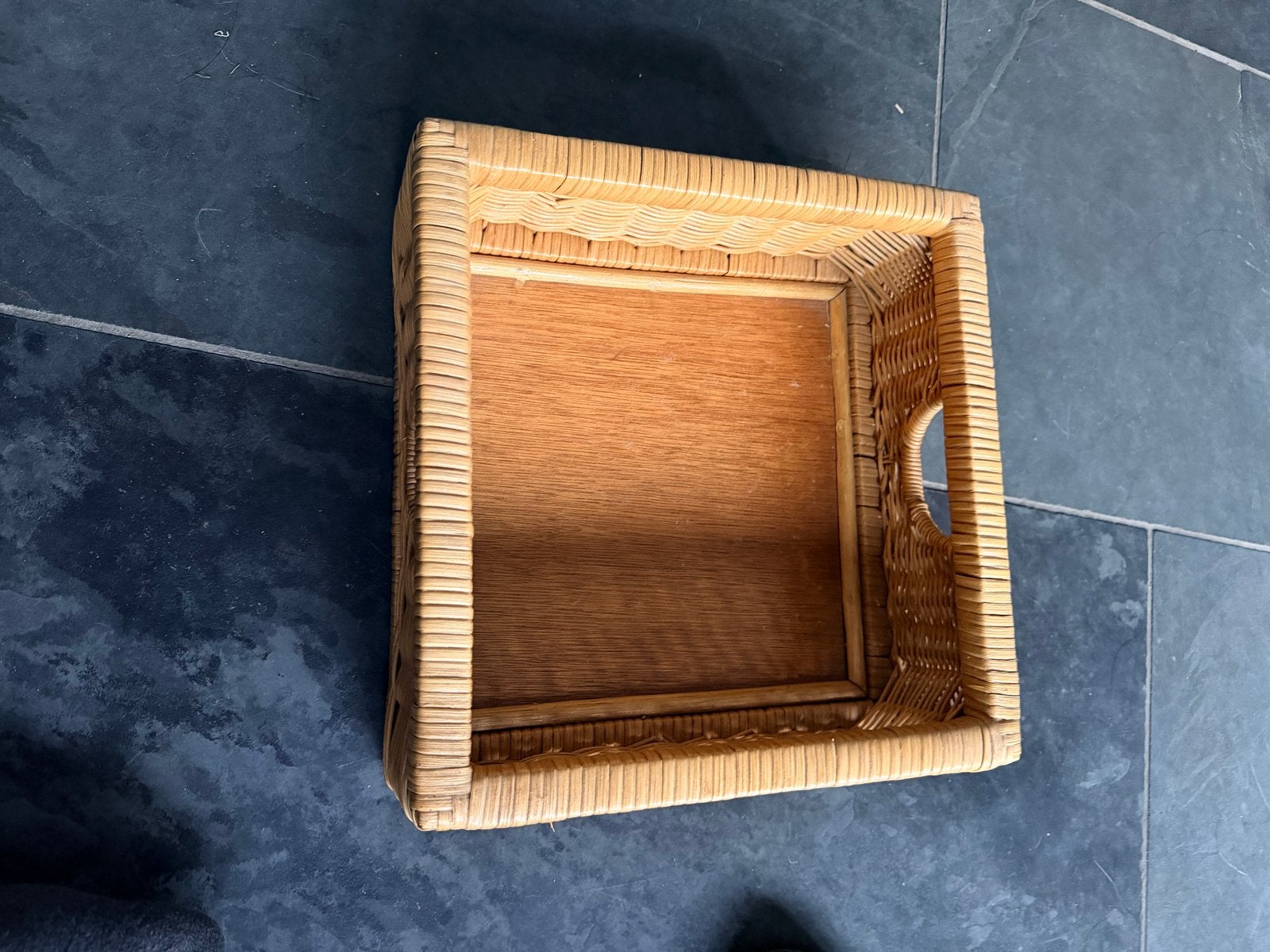 Houten kapstok met rieten mandjes, Gebruikt, Minder dan 100 cm, Hout, Ophalen
